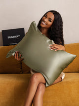 [Olivengrøn] SilkSilky-DK 19Momme Pillowcase 004