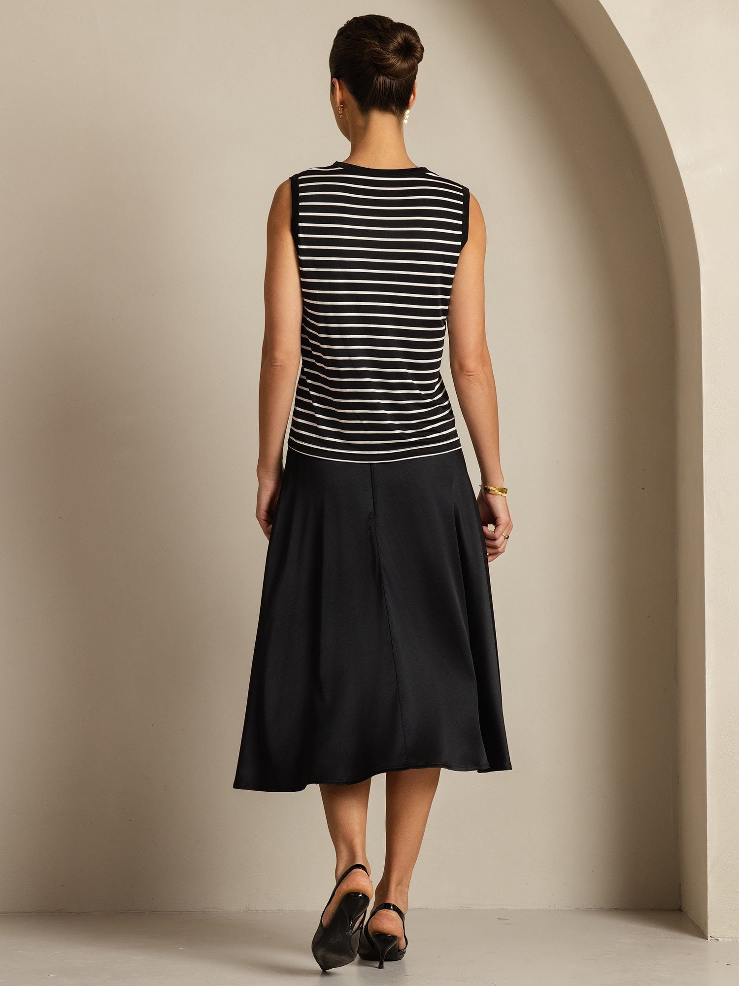 [Sort Stribe] SilkSilky-DK Silke Camisoles 002