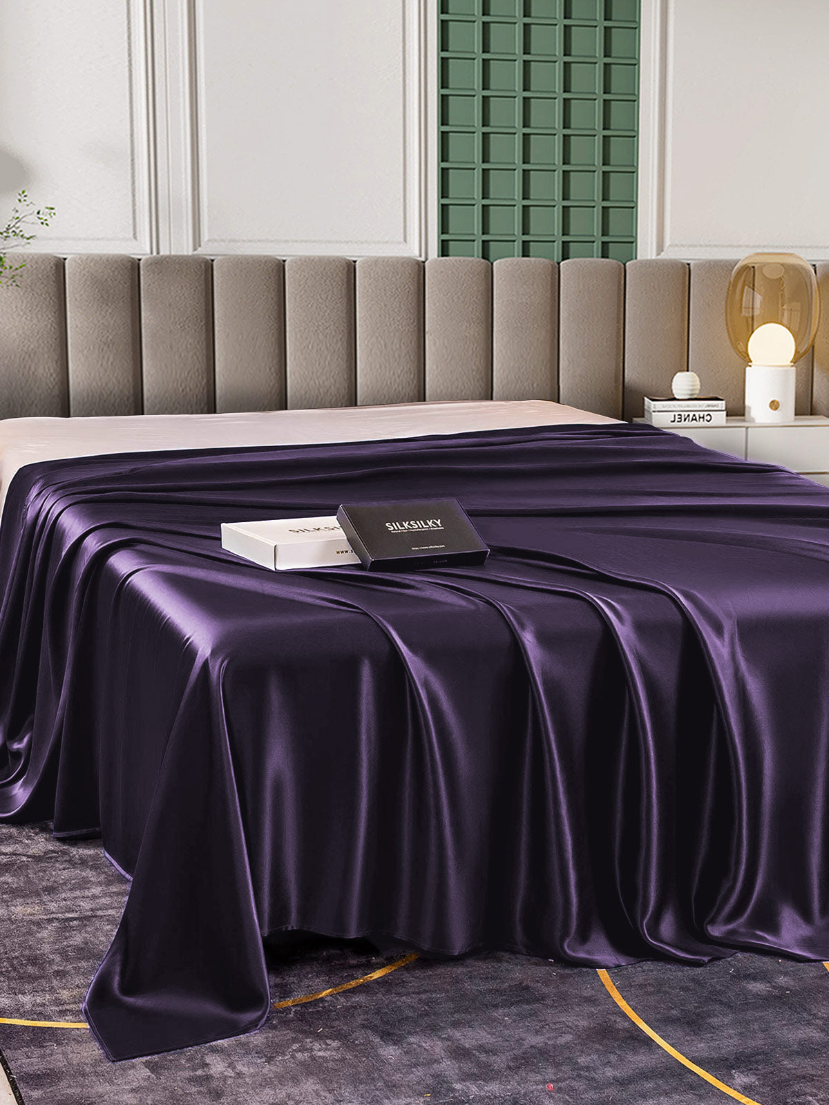 [Mørke Lilla] SilkSilky-DK 25Momme Sheet 003