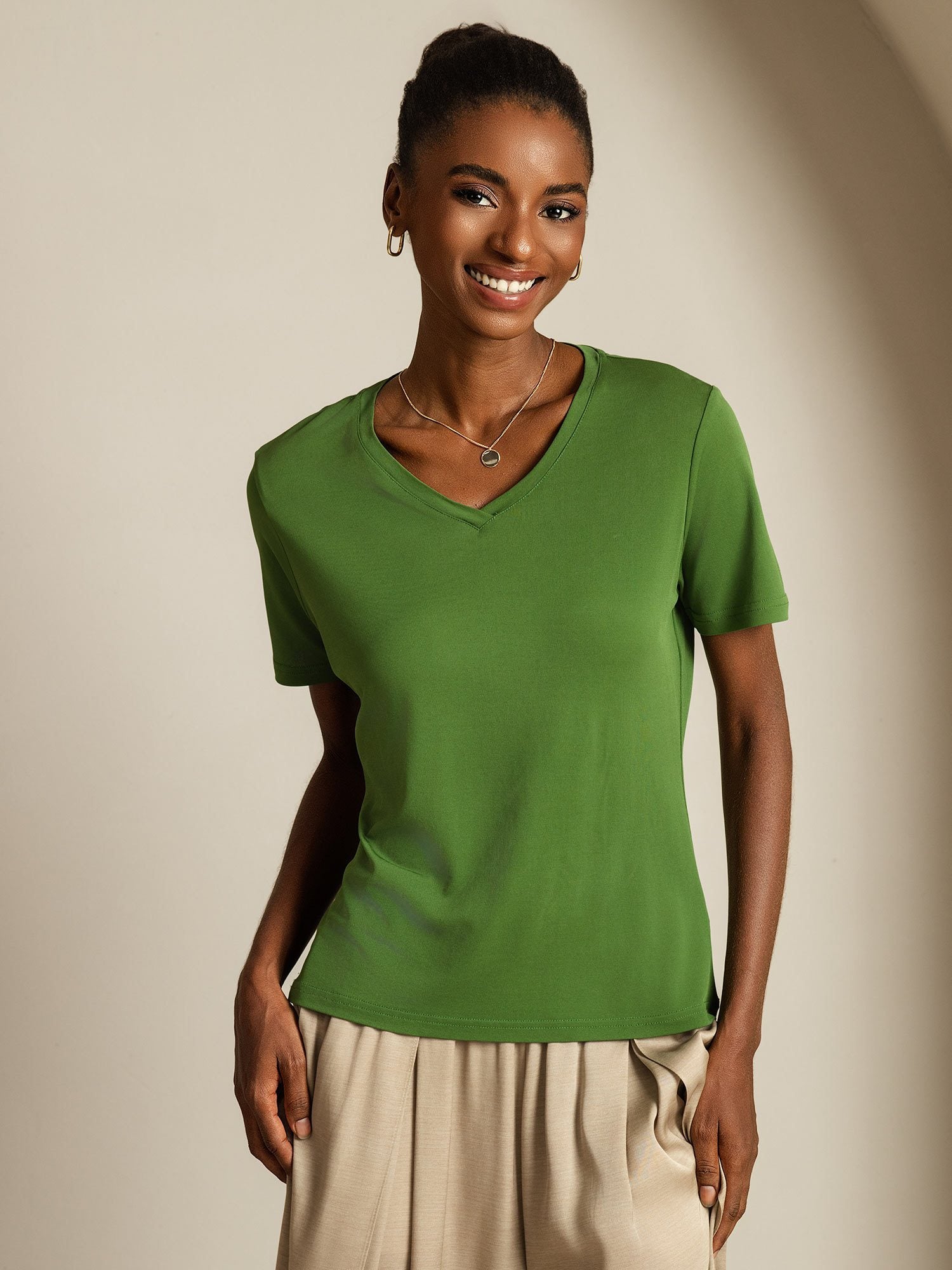 [Grøn] SilkSilky-DK Silke Womens T-Shirt 003