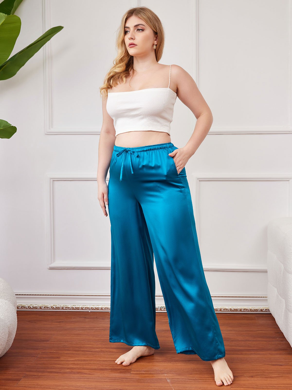 SilkSilky-DK-Pure-Silk-Plus-Size-Womens-Pants-Blågrøn-006