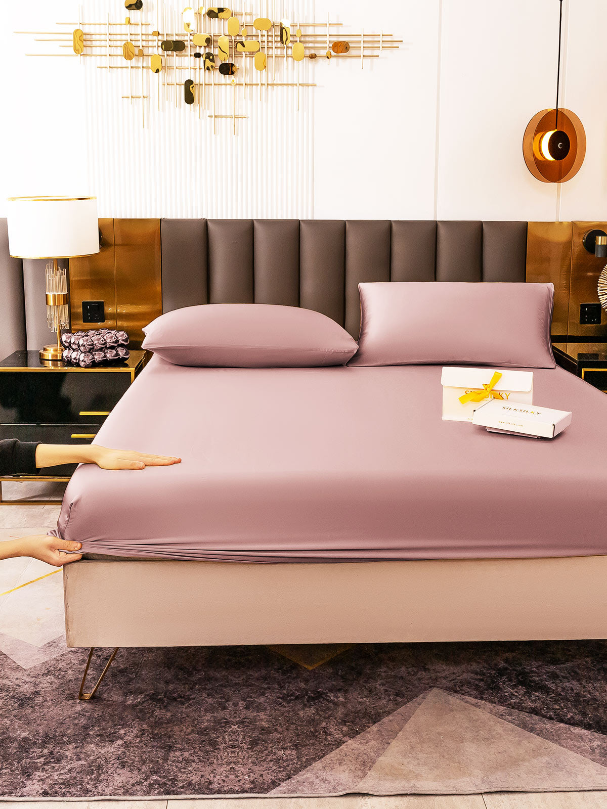 [Bleg Mauve] SilkSilky-DK 19Momme Bedding Set 004