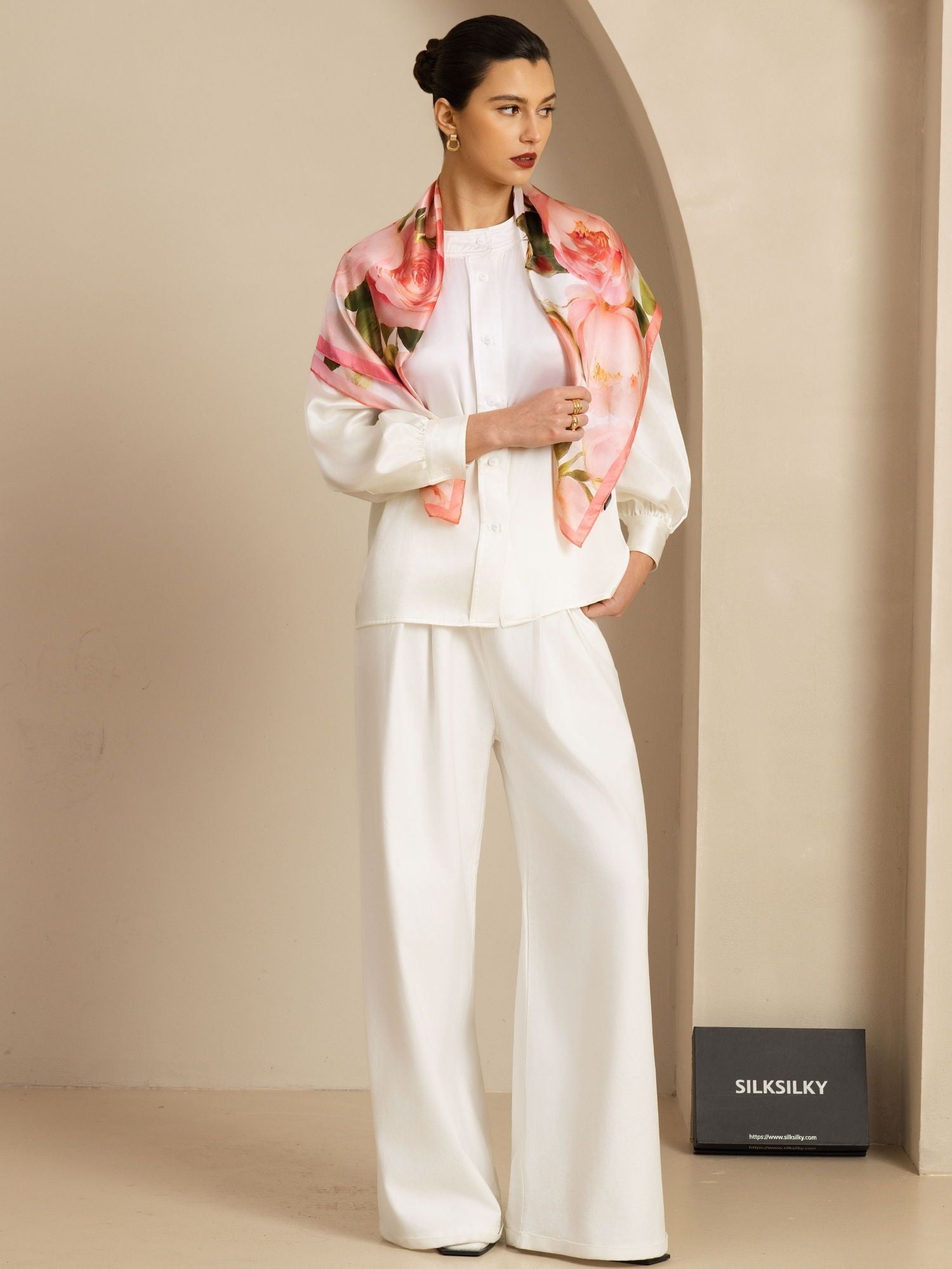 [P108] SilkSilky-DK Pure Silk Scarf 006