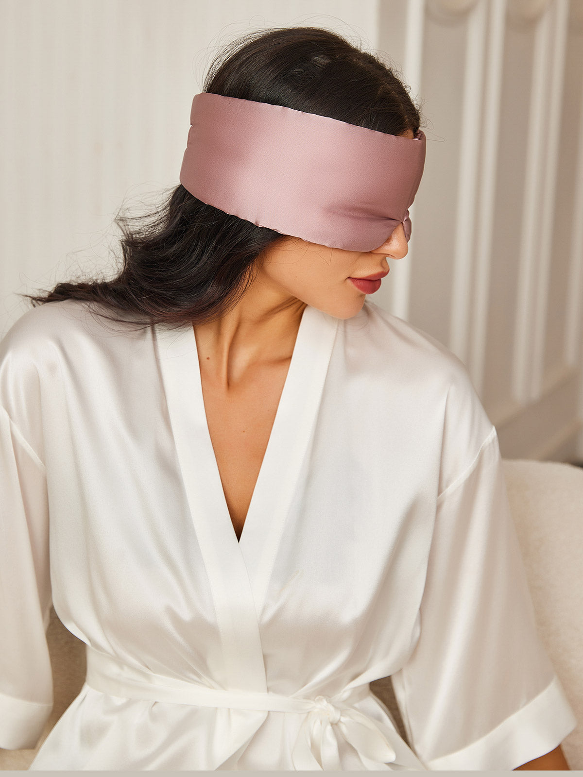 [Bleg Mauve] SilkSilky-DK 19Momme Eye Mask 003