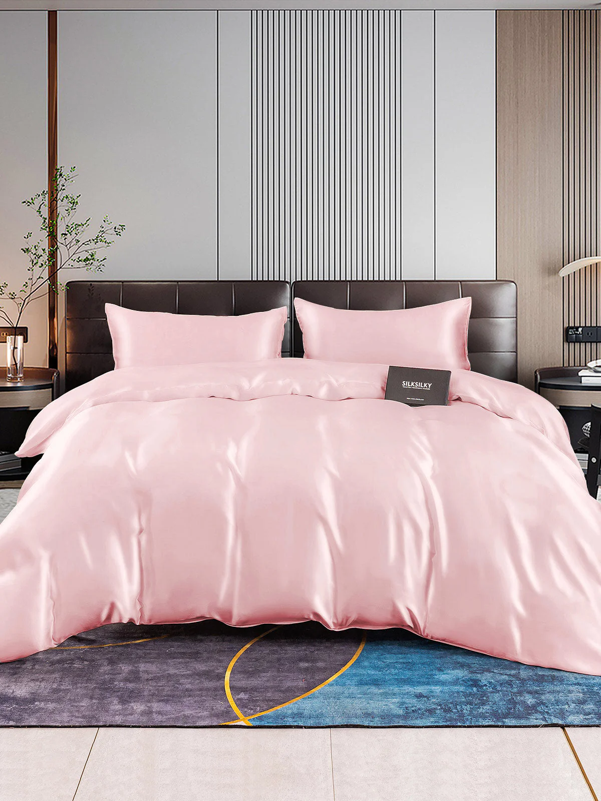[Lyserød] SilkSilky-DK 22Momme Bedding Set 001