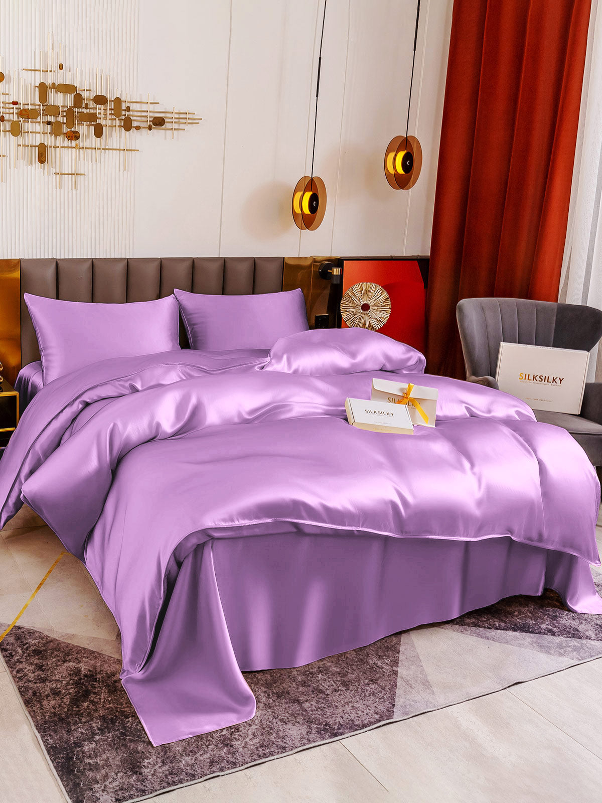 [Lavendel] SilkSilky-DK 19Momme Bedding Set 004