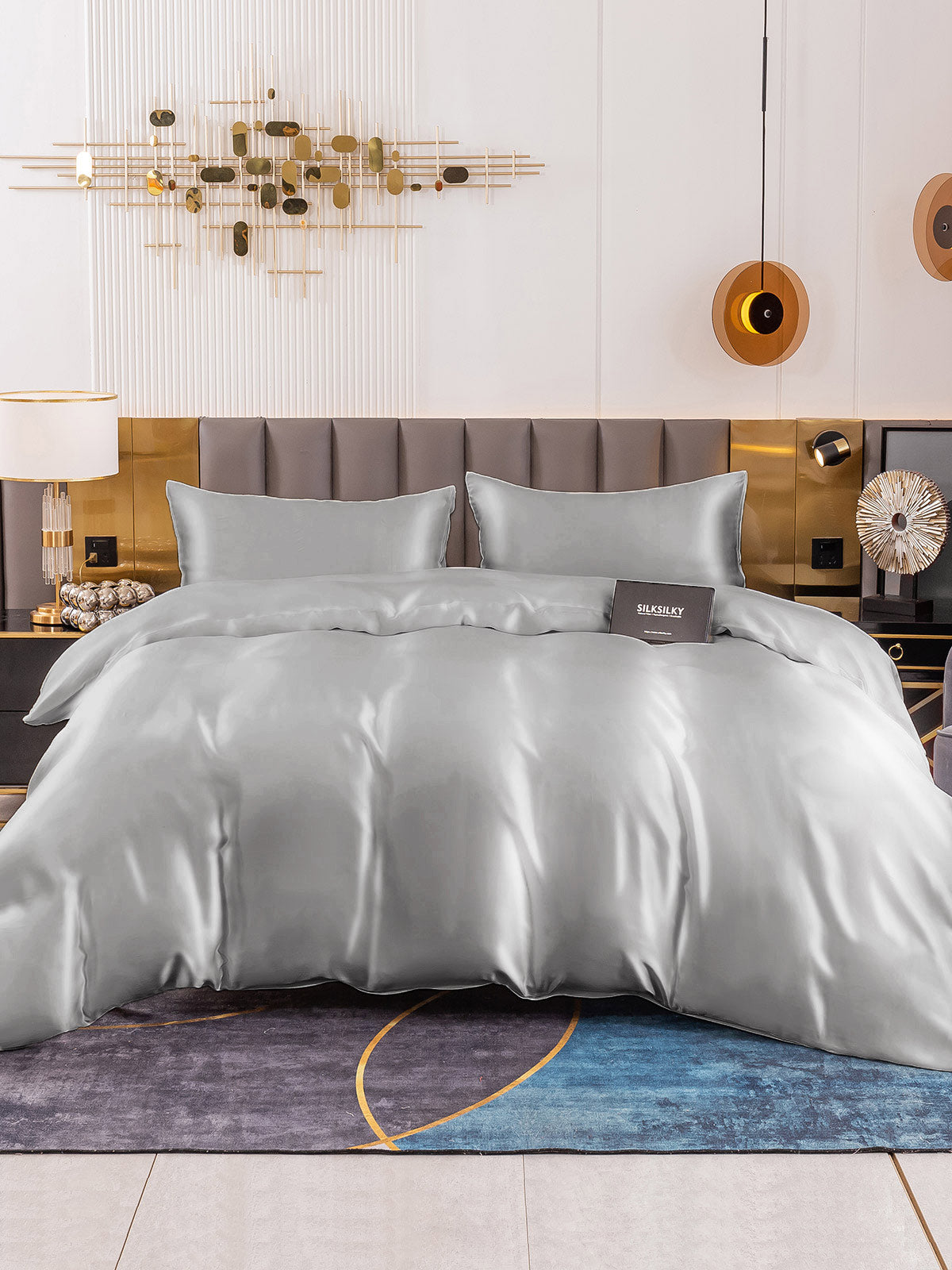 [Sølv] SilkSilky-DK 19Momme Bedding Set 002