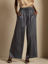 [Mørkegrå] SilkSilky-DK 19Momme Womens Pants 001