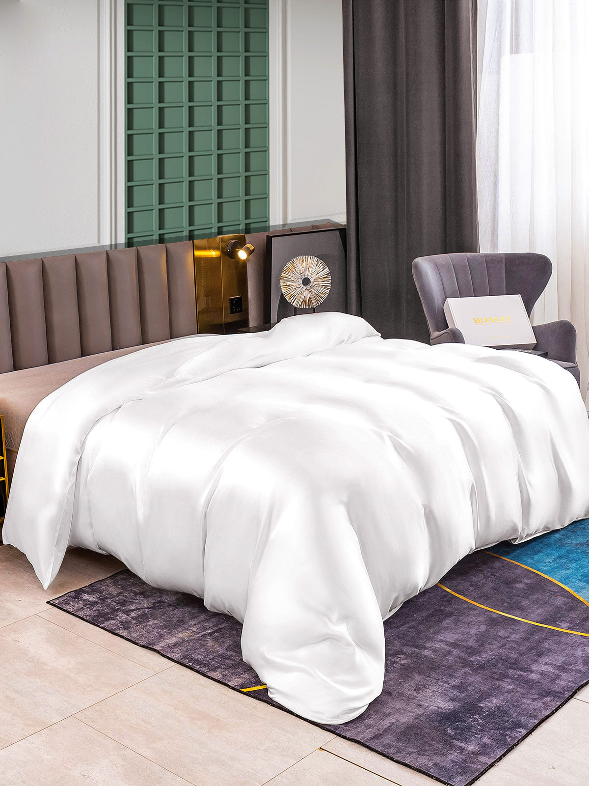 [Hvid] SilkSilky-DK 25Momme Duvet Cover 001