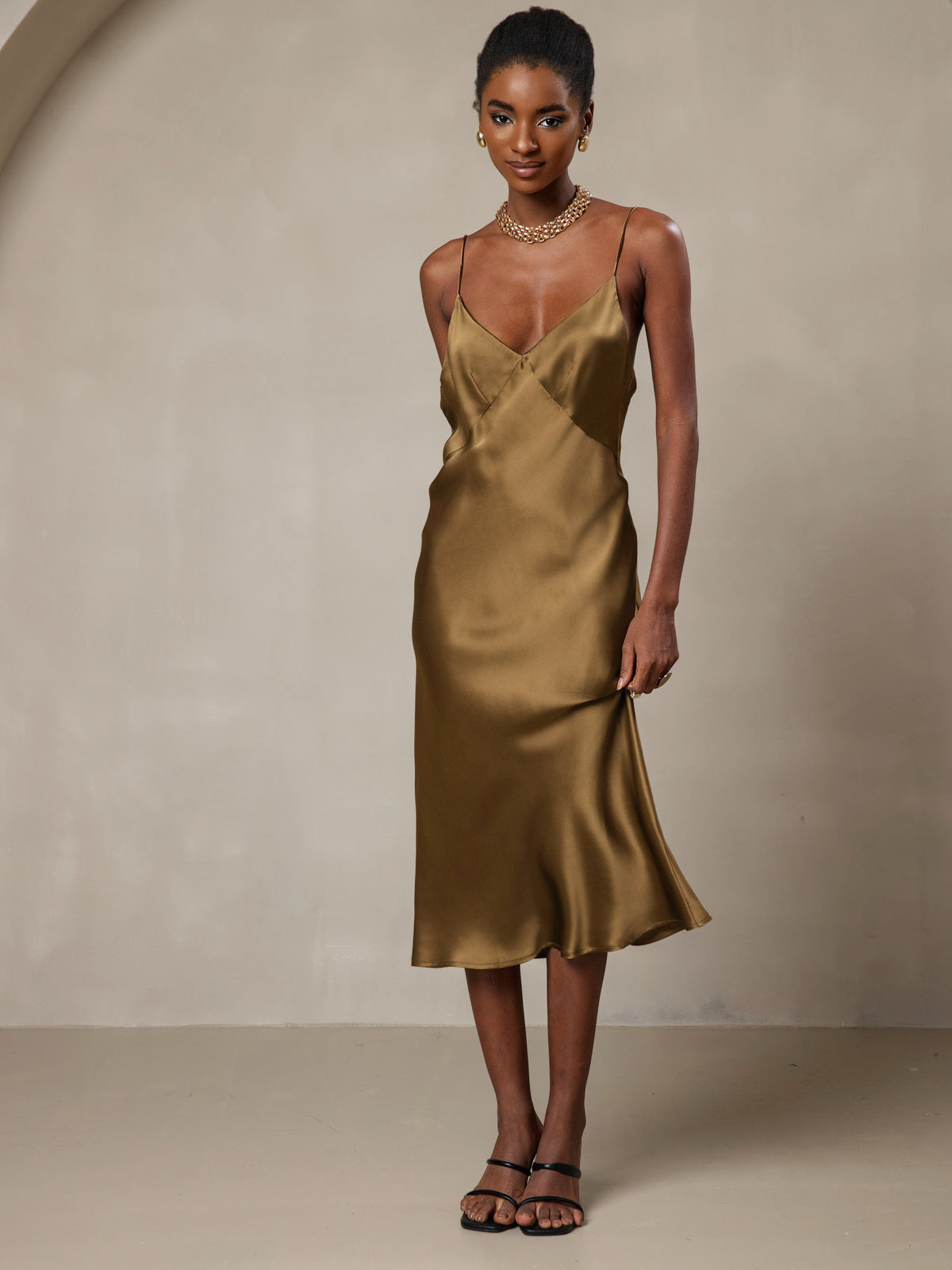 [Brun] SilkSilky-DK 19Momme Dress 006