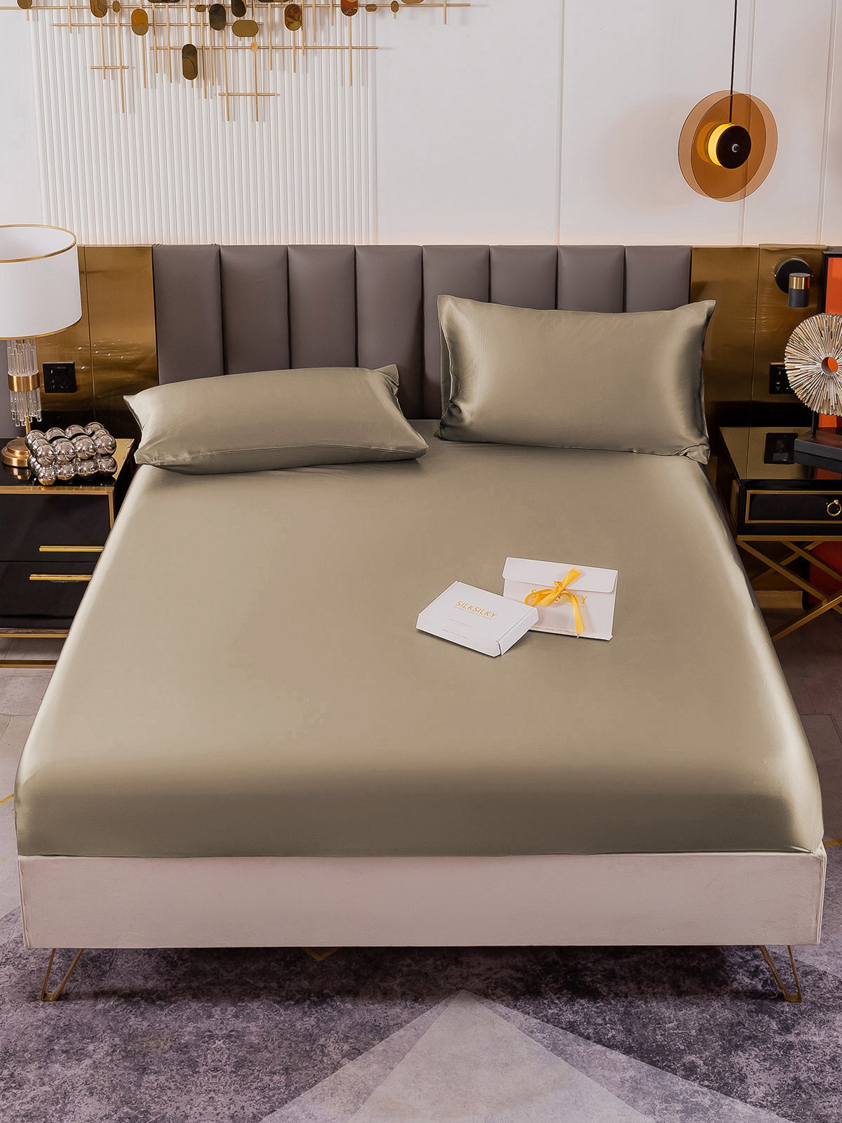 [Kaki] SilkSilky-DK 19Momme Bedding Set 002