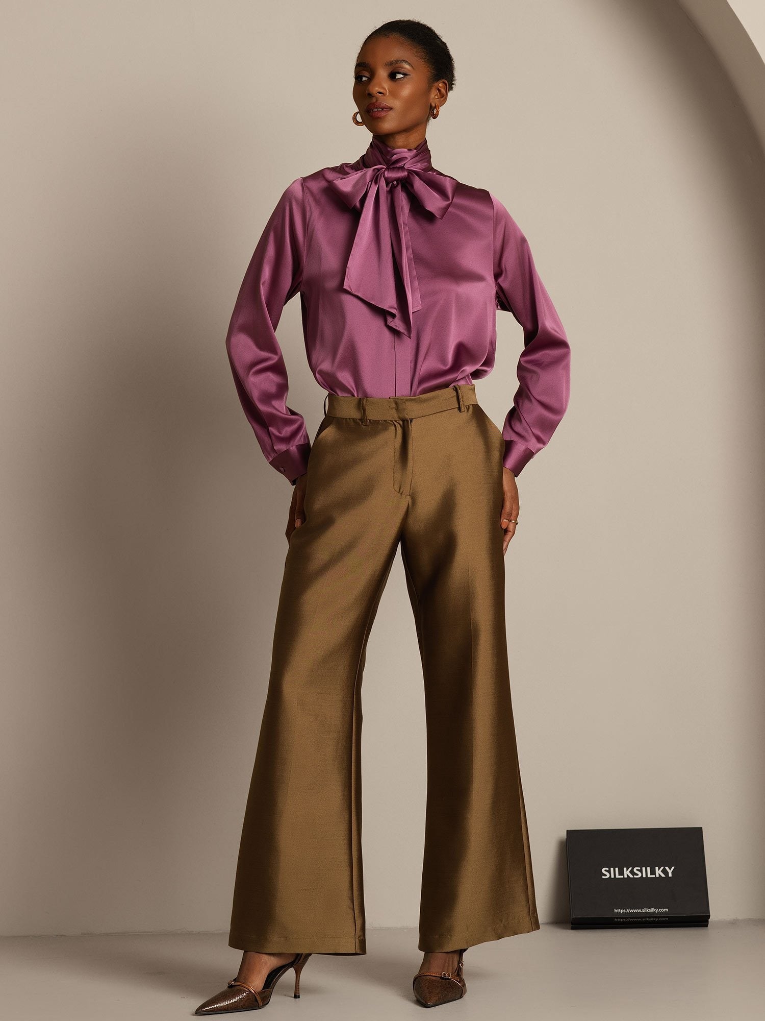 [Bronze] SilkSilky-DK 32Momme Silke Womens Pants 006,