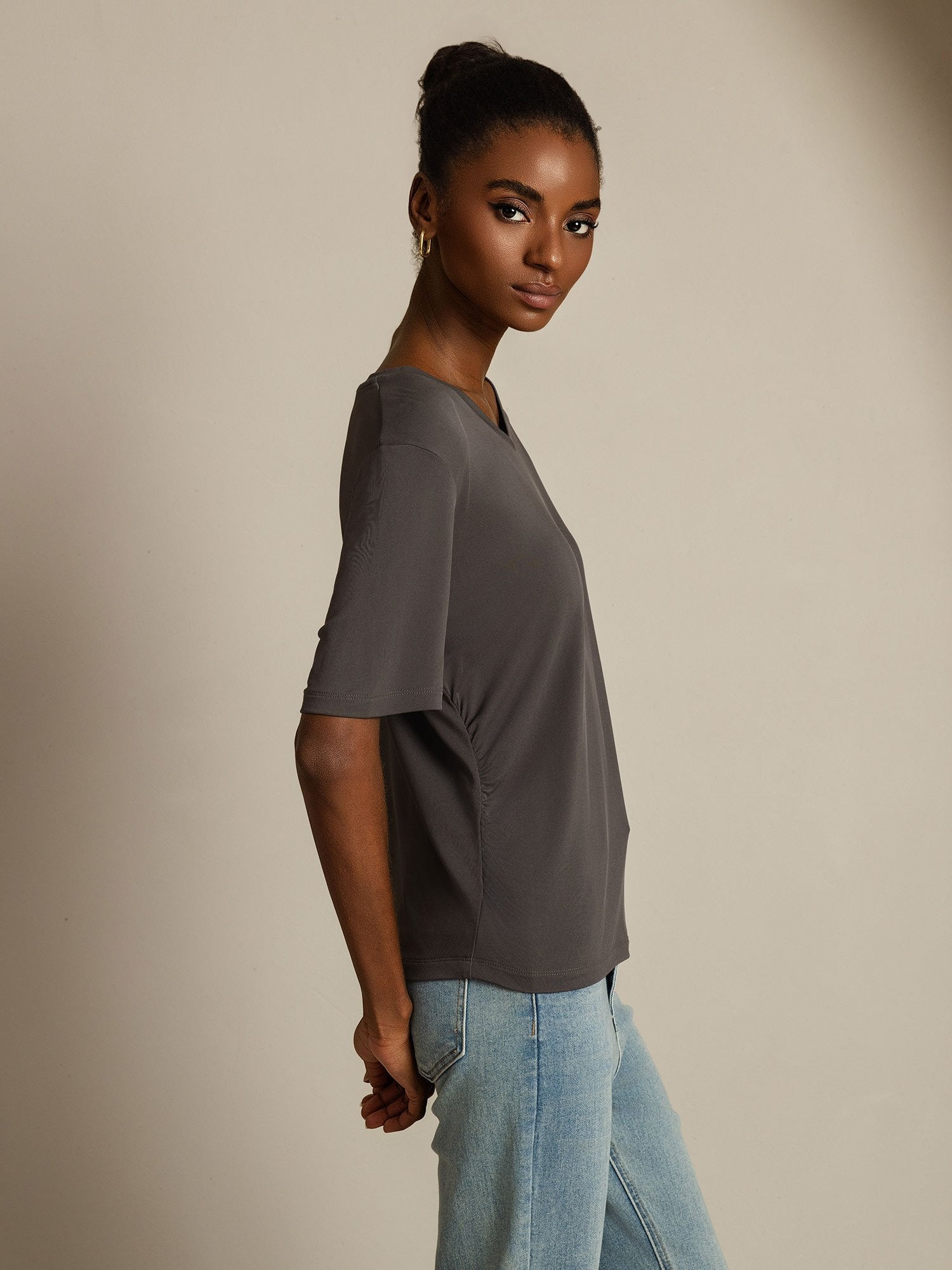 [Grå] SilkSilky-DK Silke Womens T-Shirt 003