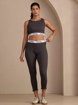 [Grå] SilkSilky-DK Sleeveless Crew Neck Women's Outfit Sets 007