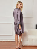 SilkSilky-DK-3/4-Sleeve-Nightgown&Robe-Set-Lilla-Grå-003