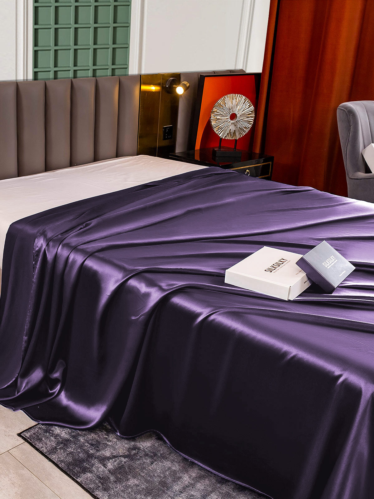 [Mørke Lilla] SilkSilky-DK 25Momme Sheet 004