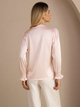 [Lyserød] SilkSilky-DK Long Sleeve Damebluser 002