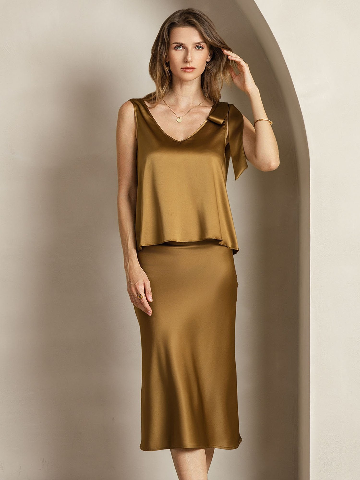 [Bronze] SilkSilky-DK 19Momme Silke Womens Outfit Sets 004
