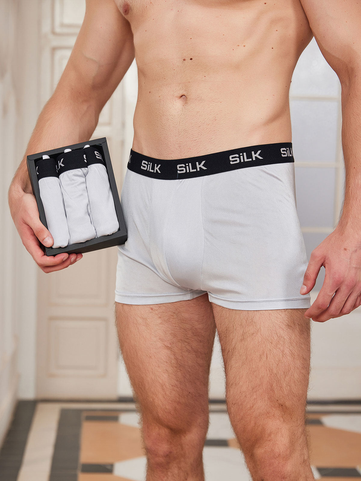 [Grå] SilkSilky-DK Mens Underwear 001