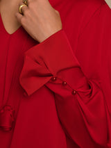 [Vin] SilkSilky-DK 19Momme Silke Langærmet V Hals Bluse 006