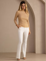 [Månesten] SilkSilky-DK Long Sleeve Turtle Neck T-shirt til kvinder 007