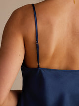 [Mørkeblå] SilkSilky-DK Sleeveless V Neck Camisole Top 004