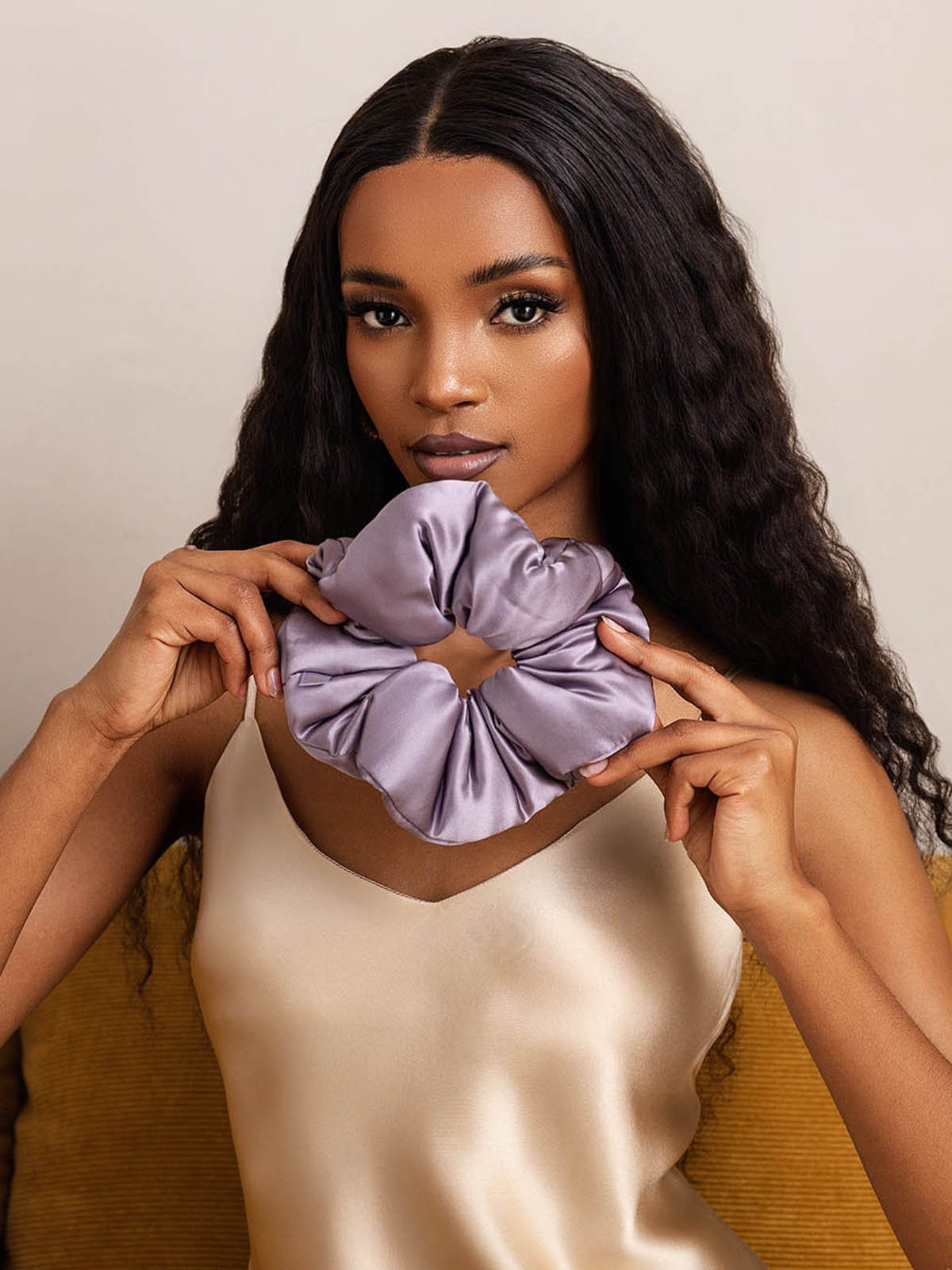 [Mørke Lilla] SilkSilky-DK Silke Scrunchie 005