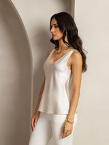 [Lysegrå] SilkSilky-DK Sleeveless V Neck Camisole Top 002