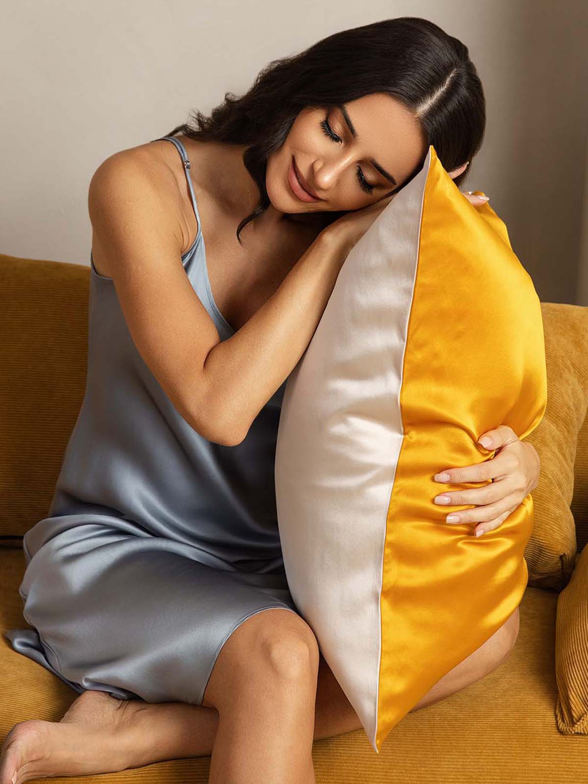 [Guld+Lys Beige] SilkSilky-DK 19Momme Pillowcase 001