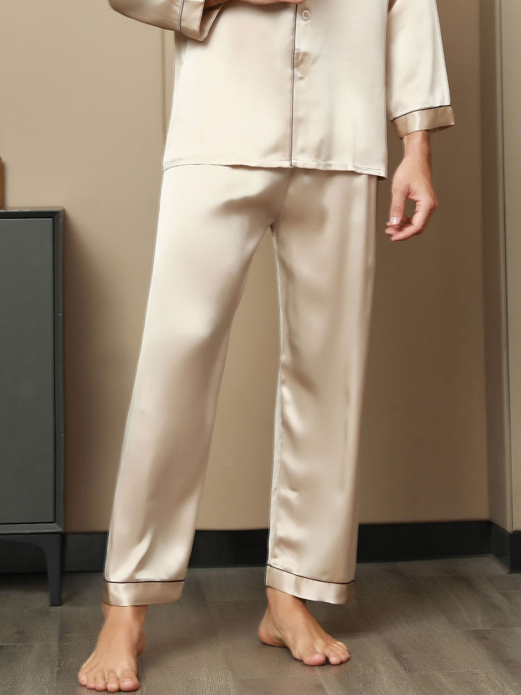 [Tan] SilkSilky-DK Mens Sleep Bottoms 003