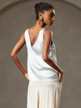 [Lyseblå] SilkSilky-DK Sleeveless V Neck Camisole Top 002