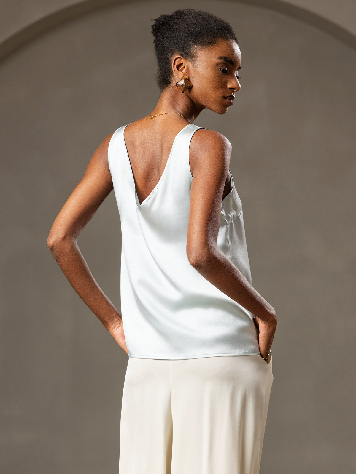 [Lyseblå] SilkSilky-DK 19Momme Silke Camisoles 002