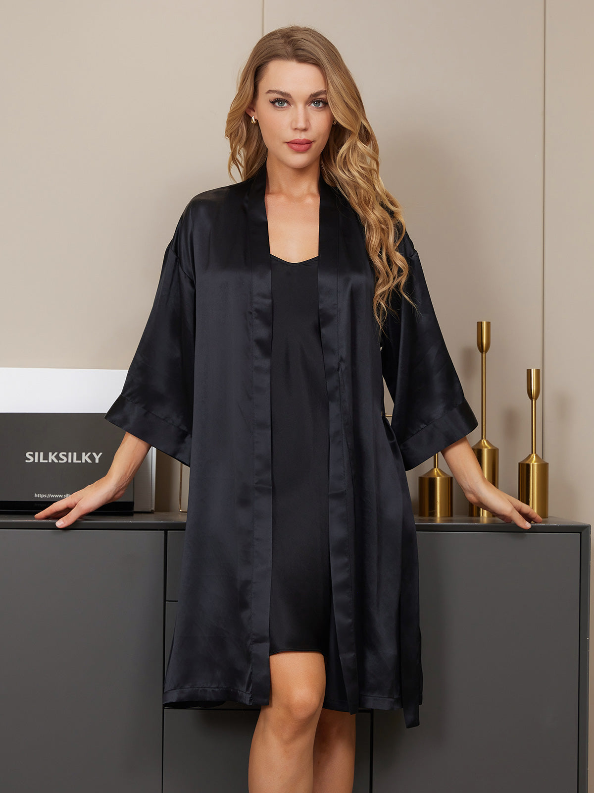 [Sort] SilkSilky-DK Silke Nightgown&Robe Set 005