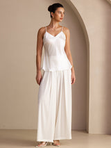 [Hvid] SilkSilky-DK Sleeveless V Neck Camisole Top 006