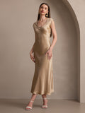 SilkSilky-DK 19Momme Silke Dress Champagne 005