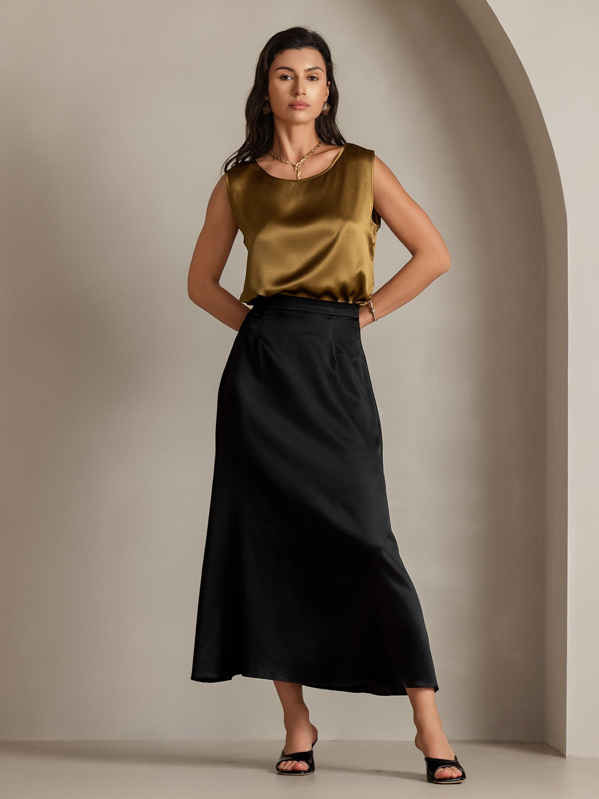 [Brun] SilkSilky-DK 19Momme Silke Camisoles 006
