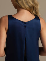 [Mørkeblå] SilkSilky-DK Sleeveless Scoop Neck Dame Pyjamas 005