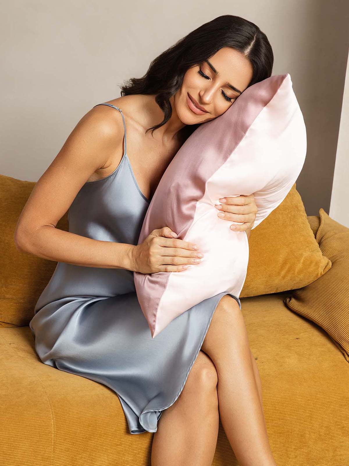 [BlegMauve+LysPink] SilkSilky-DK 22Momme Pillowcase 003