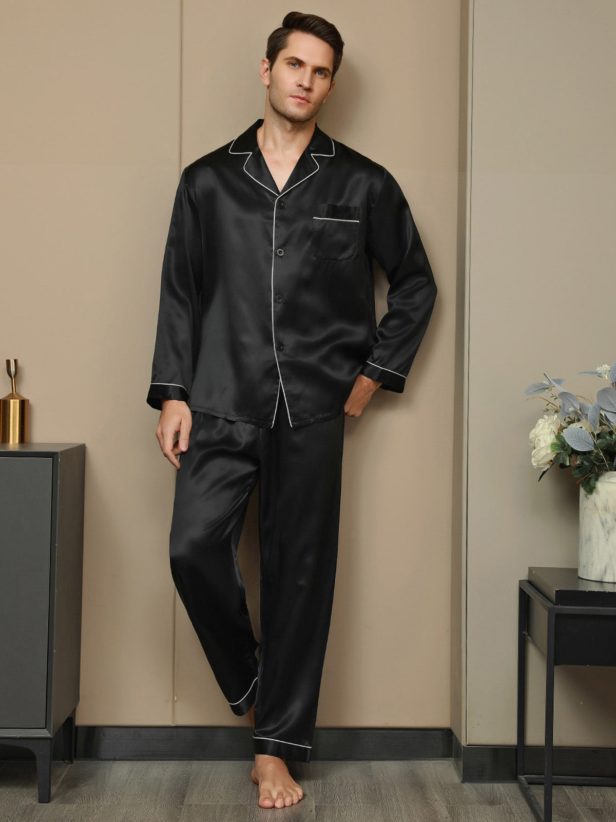[Sort] SilkSilky-DK 19Momme Mens Pajamas 004