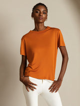 [Orange] SilkSilky-DK Short Sleeve T-shirt til kvinder 005
