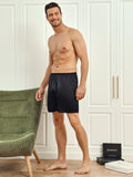 SilkSilky-DK 19Momme Mens Sleep Bottoms Sort 006