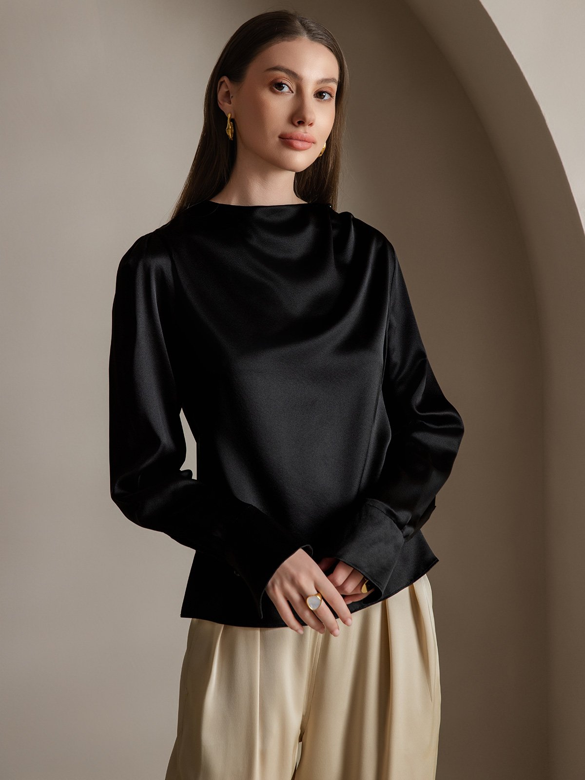 [Sort] SilkSilky-DK 19Momme Silke Womens Shirt 003