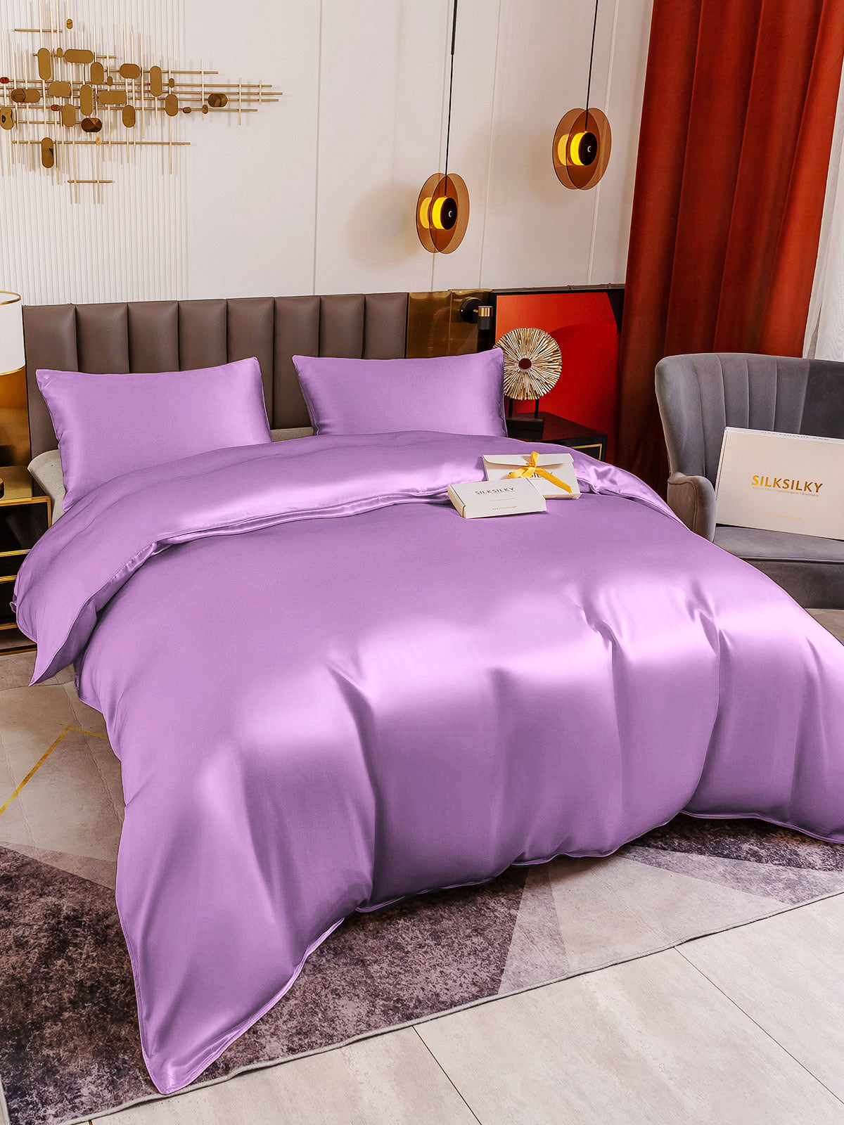 [Lavendel] SilkSilky-DK 19Momme Bedding Set 003