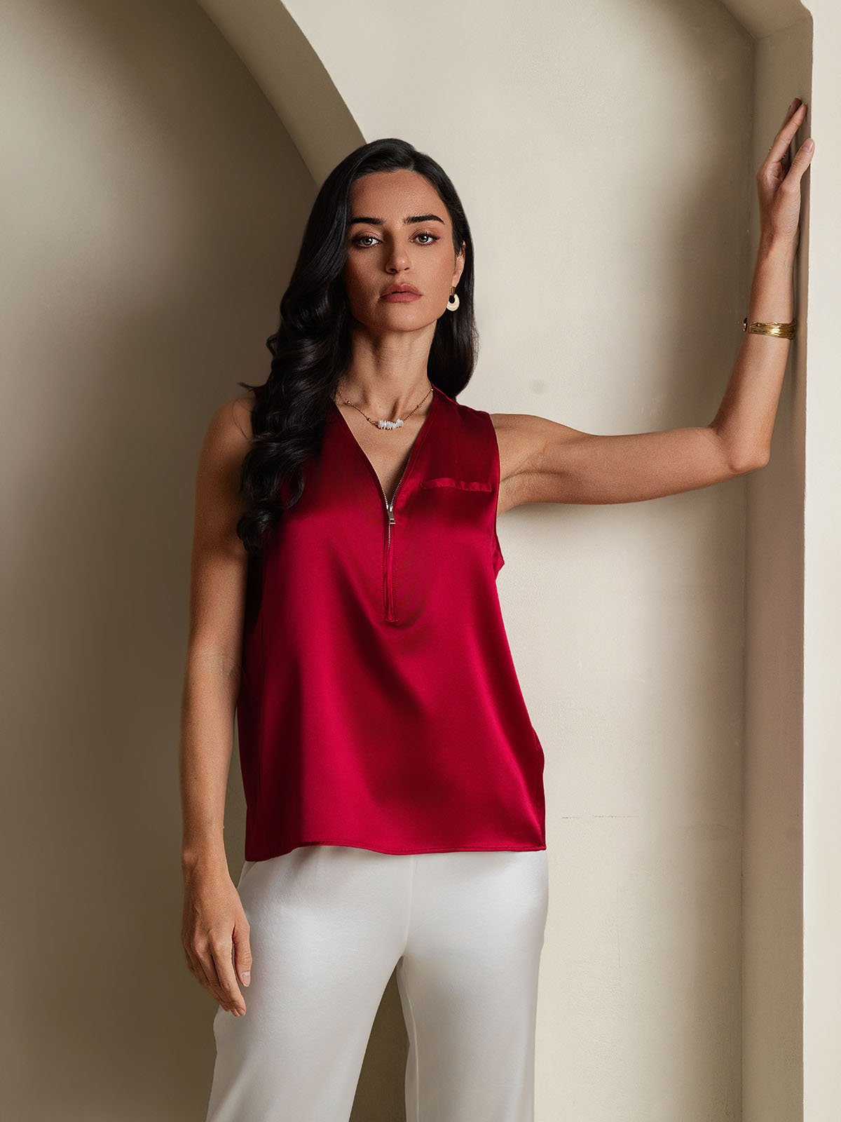 SilkSilky-DK 19Momme Silke Womens Shirt Vin 006