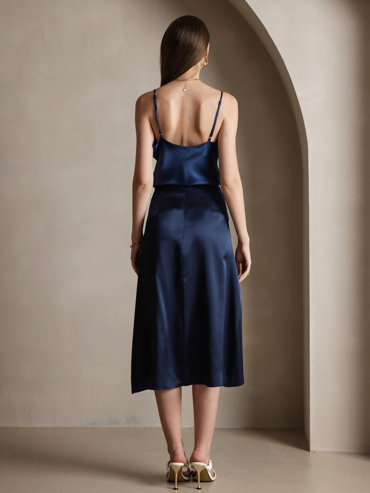 [Mørkeblå] SilkSilky-DK Camisoles 002