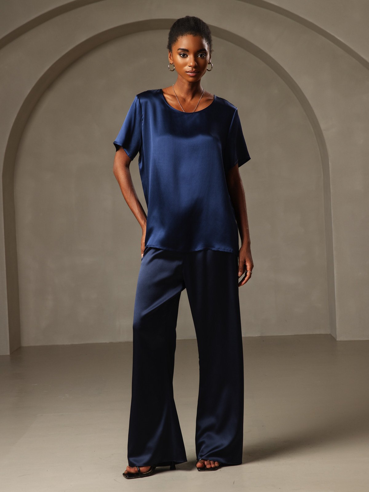 SilkSilky-DK Womens T-Shirt Mørkeblå 005
