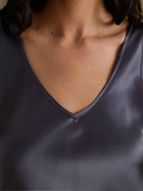 [Mørkegrå] SilkSilky-DK Sleeveless V Neck Camisole Top 005