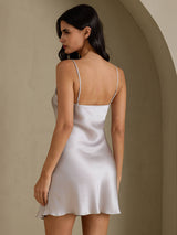 [Grå] SilkSilky-DK Sleeveless V Neck Natkjole 002