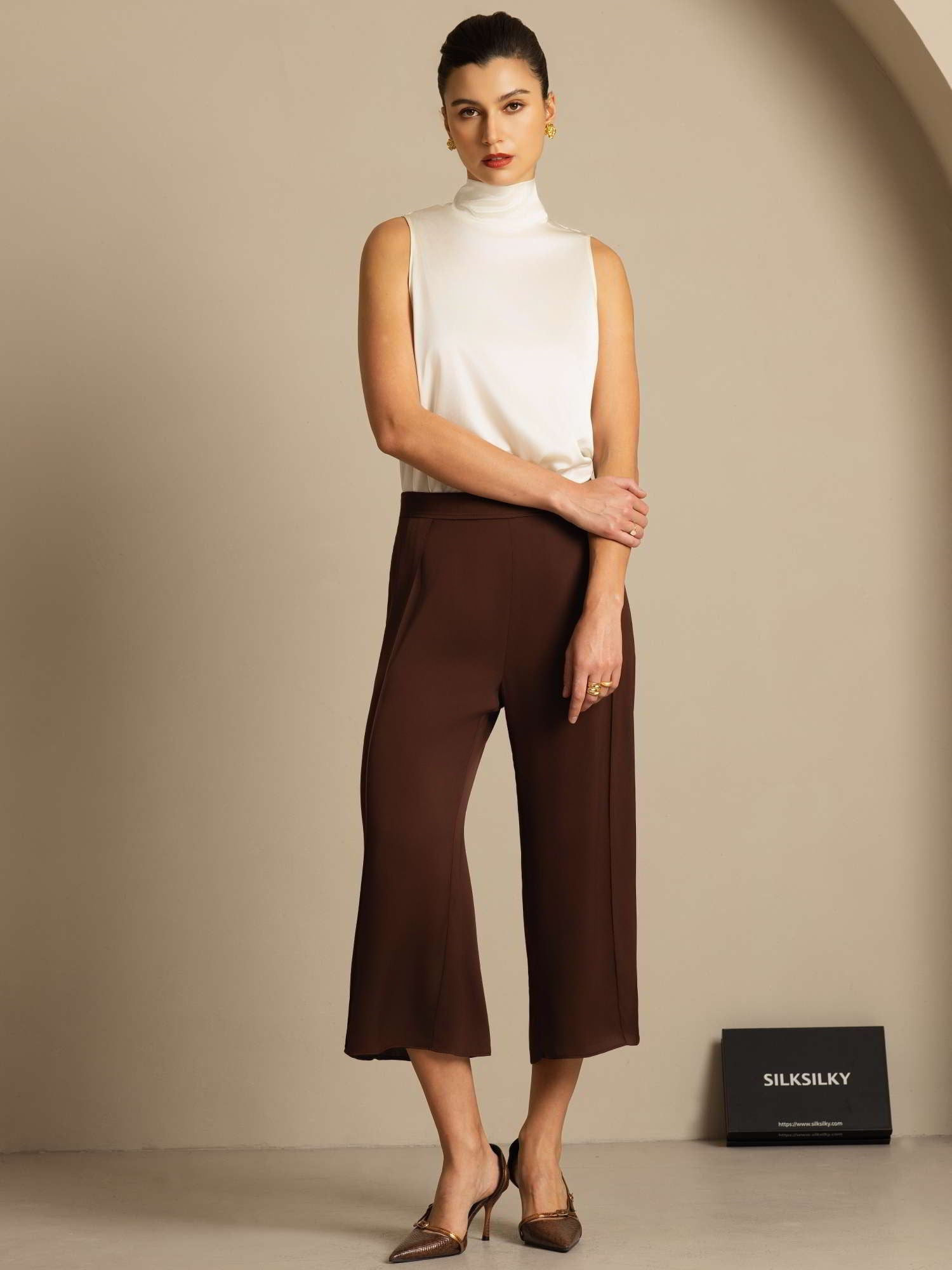 [Elfenben] SilkSilky-DK 19Momme Silke Blouse 006