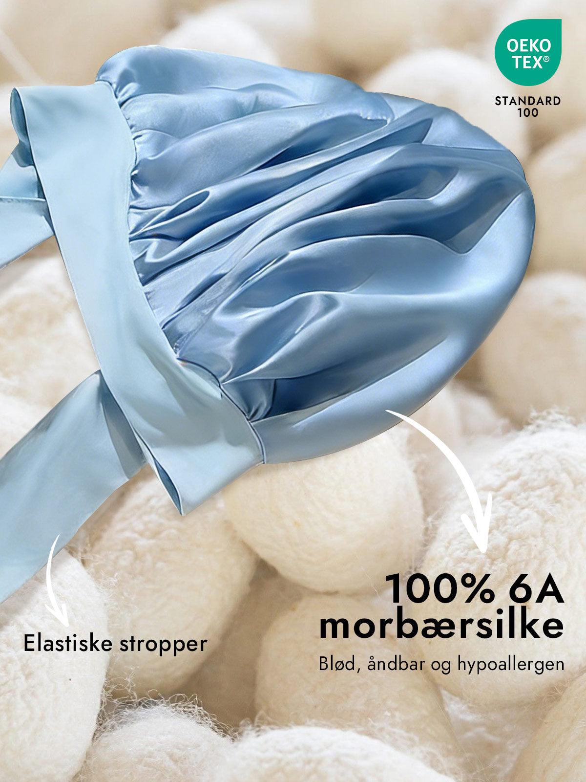 [Himmelblå] SilkSilky-DK Silke Sleep Cap 002